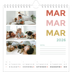 Calendário quadrado — Tipo de letra colorida [Março]