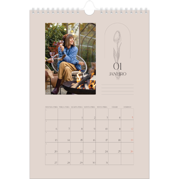 Calendário fotográfico A4 — Botânica simples