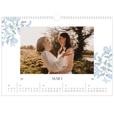 Calendário A3 Horizontal — Floral elegante [capa]