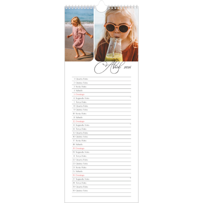 Calendário fino  — Instantâneos e escrita [Abril]