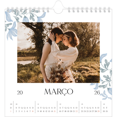 Calendário quadrado — Floral elegante [Março]