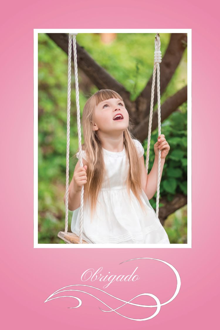 Cartões de agradecimento — Amor cor-de-rosa