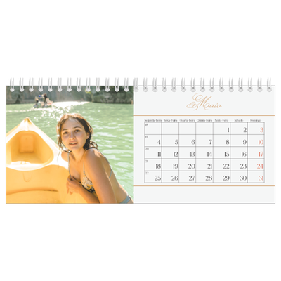 Calendários de mesa — Faixa de script dourada [capa]