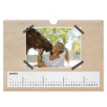 Calendário de Fotografias A4 Paisagem — Fita adesiva para trabalhos manuais