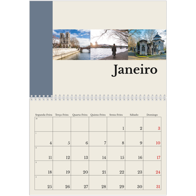 Calendário A4 duplo — Vistas do mundo [Janeiro]