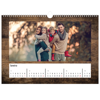 Calendário fotográfico horizontal A3 — Madeira