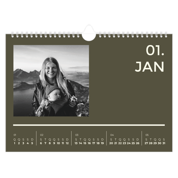 Calendário de Fotografias A4 Paisagem — Contemporâneo arrojado