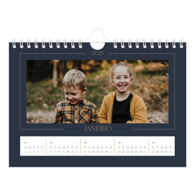 Calendário A5 horizontal — Azul da Prússia [Janeiro]