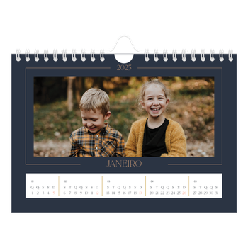 Calendário de Fotografias A5 Paisagem — Azul da Prússia