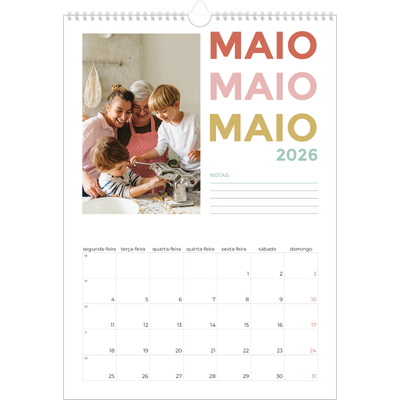 Calendário A3 — Tipo de letra colorida [capa]