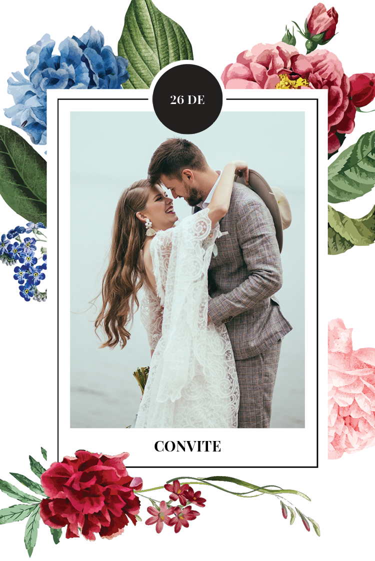 Convites — Flores vintage brilhantes