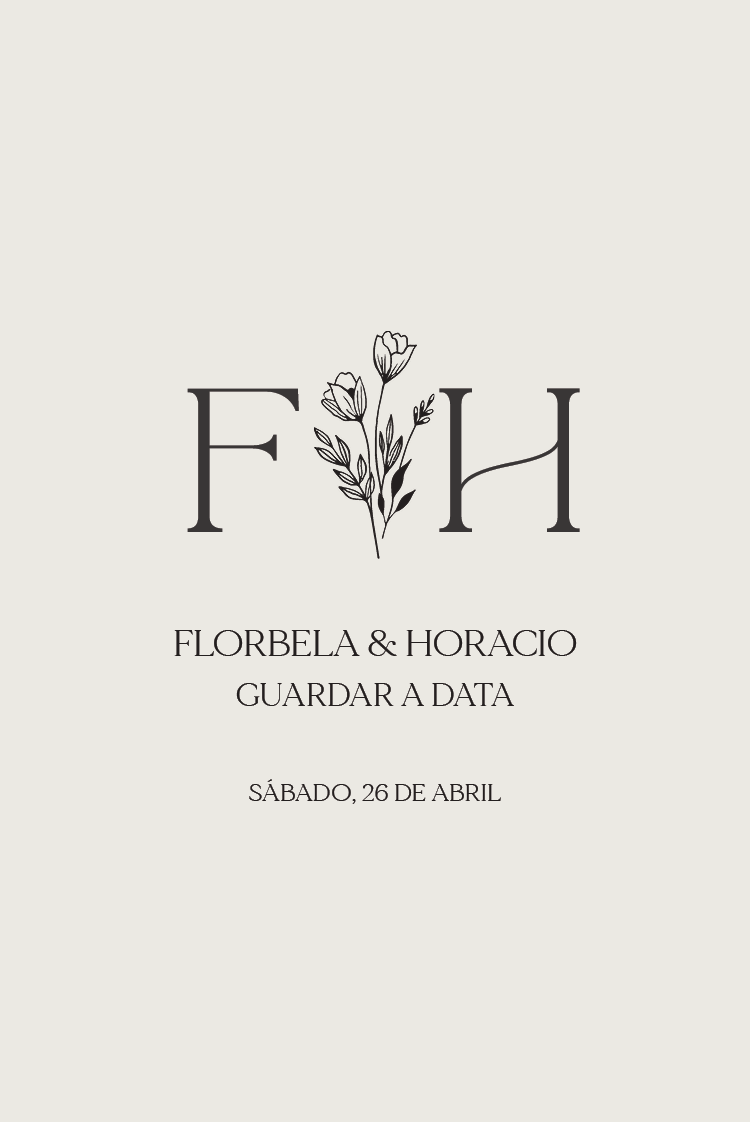 Save the date — Iniciais em flor