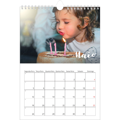 Calendário fotográfico A4 — Script simples [capa]