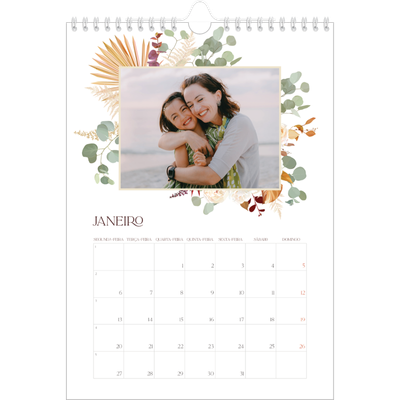 Calendário fotográfico A4 — Boho [Janeiro]
