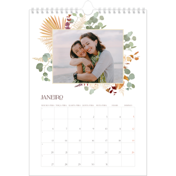 Calendário fotográfico A4 — Boho