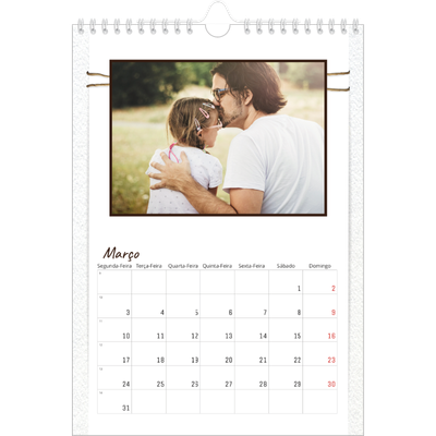 Calendário fotográfico A4 — Embrulho floral [Março]