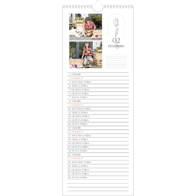 Calendário fino  — Botânica simples [Fevereiro]