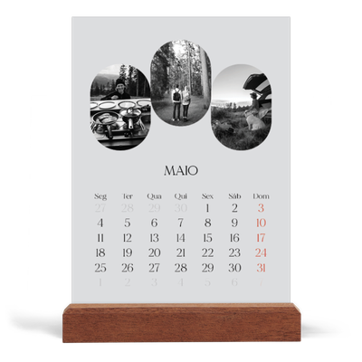 Calendário de mesa com suporte em madeira - vertical  — A estrada aberta [capa]