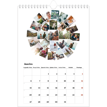 Calendário fotográfico A4 — Formas de colagem