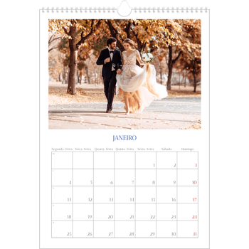 Calendário fotográfico A3 — Clássico cobalto