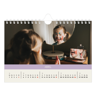 Calendário A5 horizontal — Capítulos pastel [Abril]