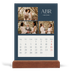 Calendário de mesa com suporte em madeira - vertical  — Ardósia e serifas [Abril]