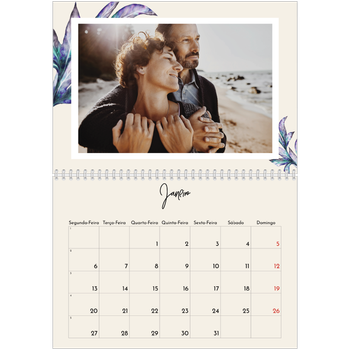 Calendário fotográfico duplo A4 — Flores pintadas