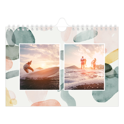 Calendário A5 horizontal — Manchas de aquarela [capa]