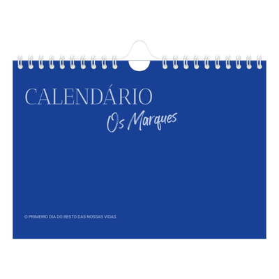 Calendário A5 horizontal — Clássico cobalto [capa]