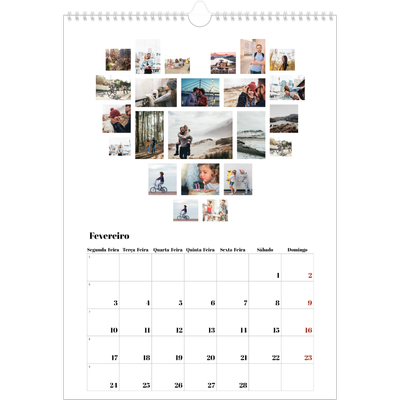 Calendário A3 — Formas de colagem [Fevereiro]
