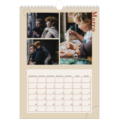 Calendário fotográfico A4 — Texto assimétrico [Março]