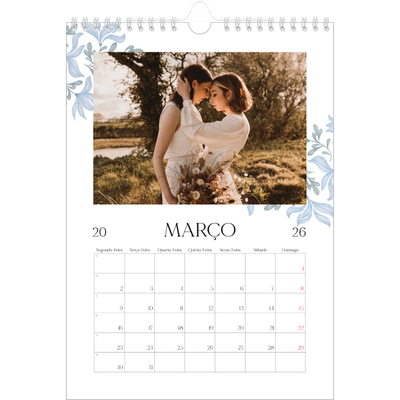 Calendário fotográfico A4 — Floral elegante [Março]
