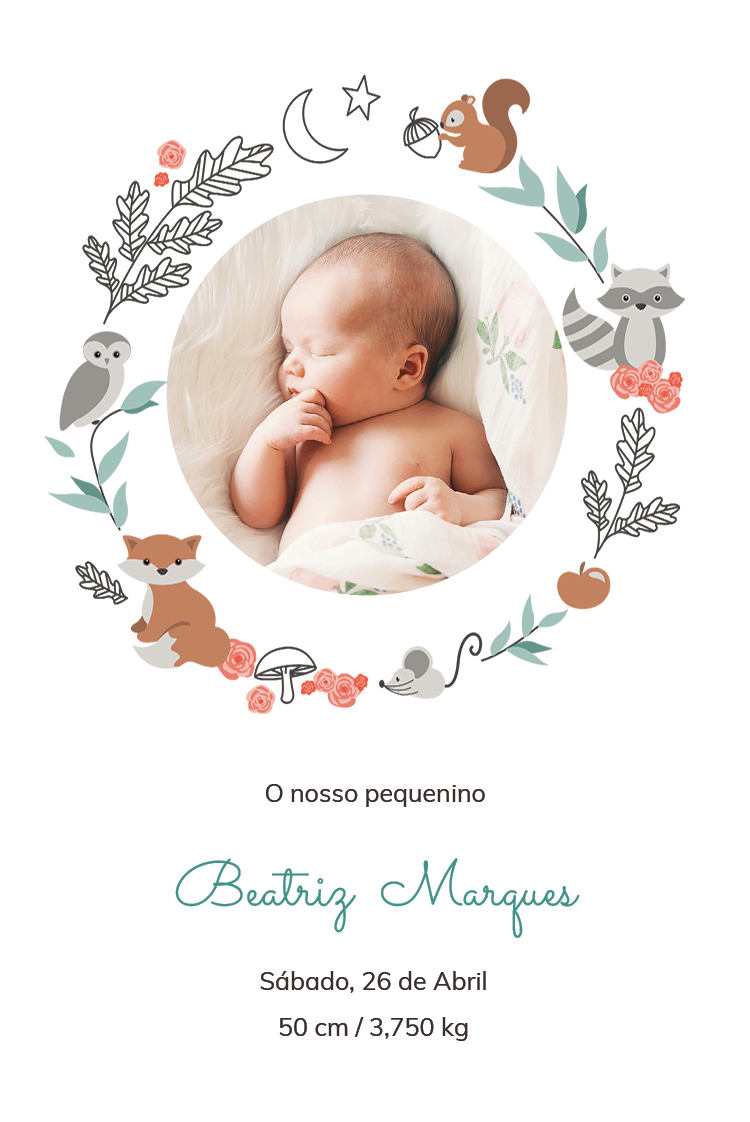 Convites — Moldura de coroa de flores da floresta