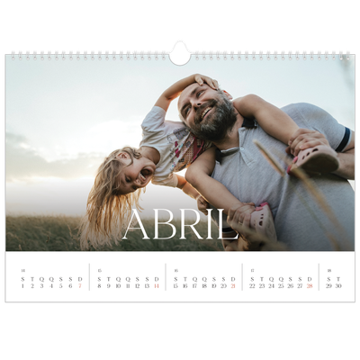 Calendário A3 Horizontal — Doze meses grandes [Abril]