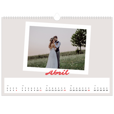 Calendário A3 Horizontal — Assinado a carmim [Abril]