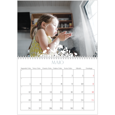 Calendário A4 duplo — Motivo floral [capa]