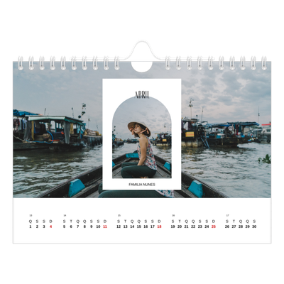 Calendário A5 horizontal — O arco aberto [Abril]