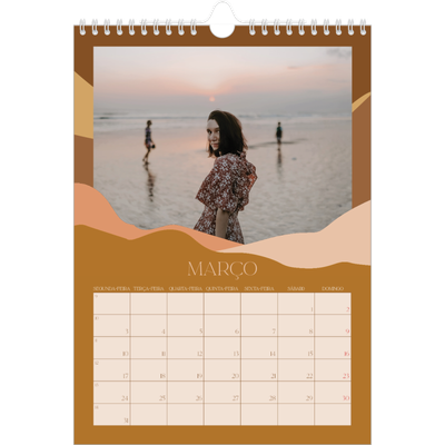 Calendário fotográfico A4 — Montanhas neutras [Março]