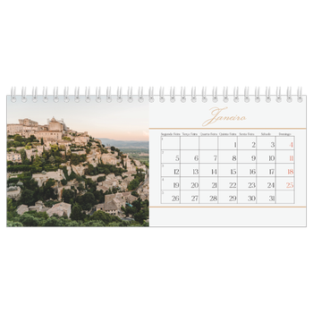 Calendário de Fotografias de Mesa — Faixa de script dourada