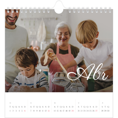 Calendário quadrado — Mês escrito à mão [Abril]