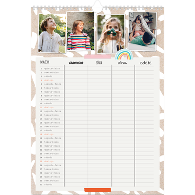 Agenda familiar A3 — Planificador Rústico - Familia de 4 [capa]