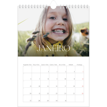 Calendário fotográfico A4 — Doze meses grandes