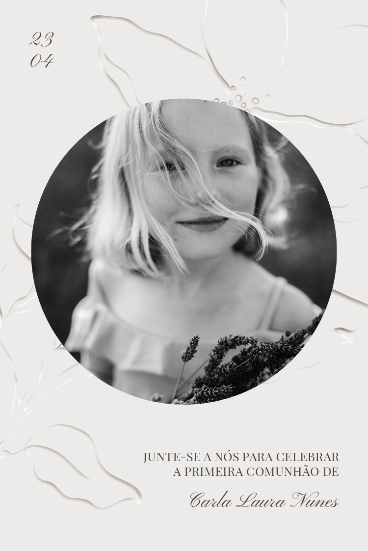 Convites — Flor em relevo de papel