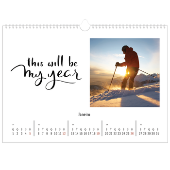 Calendário fotográfico horizontal A3 — Citações