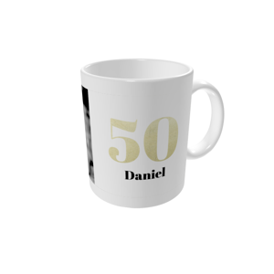 Canecas personalizadas — Números grandes com purpurinas 50