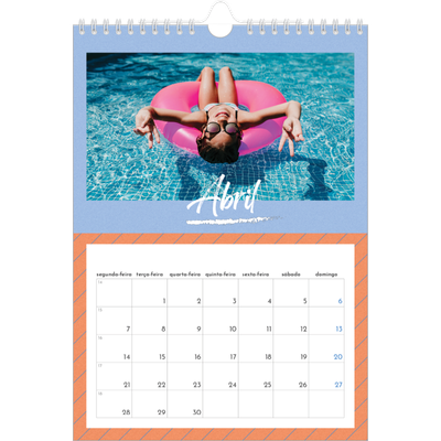 Calendário fotográfico A4 — Cor e padrão [Abril]