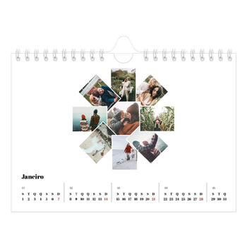 Calendário de Fotografias A5 Paisagem — Formas de colagem