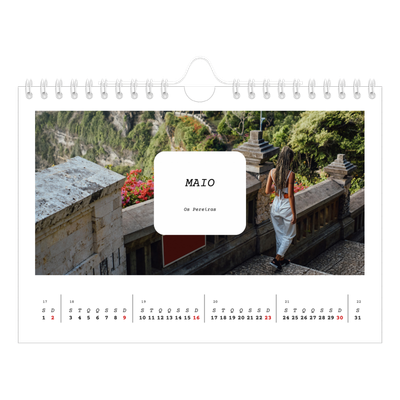 Calendário A5 horizontal — A história completa [Maio]