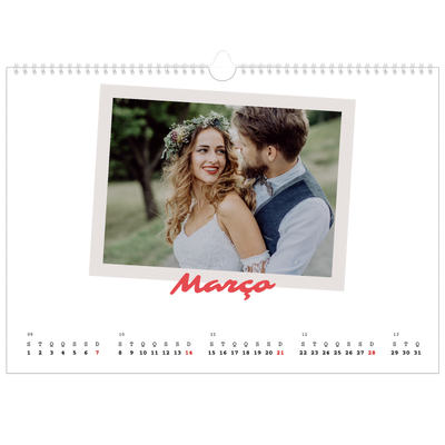 Calendário A3 Horizontal — Assinado a carmim [Março]