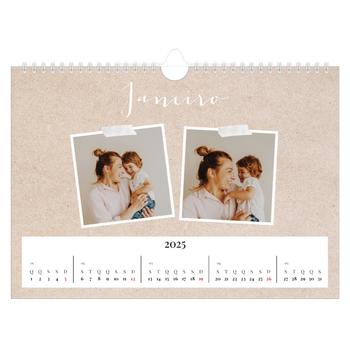 Calendário de Fotografias A4 Paisagem — Calendário de livros de recortes